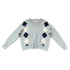 SHEIN セーター グレー 秋服 Vネック