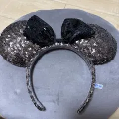 ディズニー　カチューシャ　ミニー　スパンコール　ブラウン