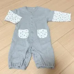 【美品】 ベビー 2way オール 50 〜 60cm グレー 星柄