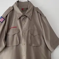 US古着 ボーイスカウトシャツ ワッペン 半袖シャツ ワークシャツ