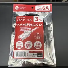Cat 6A LANケーブル 3m 10Gbps対応
