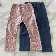 ユニクロ 裏起毛 パンツ 2点セット 女の子 100cm