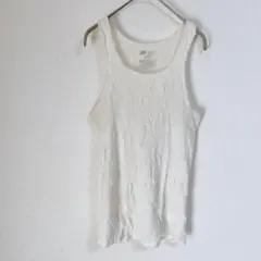 Hanesヘインズ リブ タンクトップ L ホワイト 白 コットン 綿100%