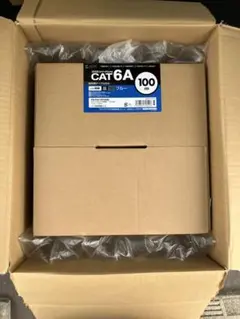 サンワサプライ CAT6A LANケーブルのみ 100m ブルー