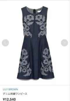 LILY BROWN デニム刺繍ワンピース