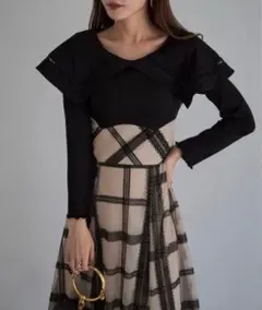 tocco closet バックレースアップドッキングワンピース