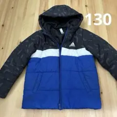 adidas ダウンコート J130 黒/青/白