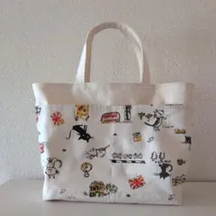 ハンドメイド帆布トートバッグ アイボリー