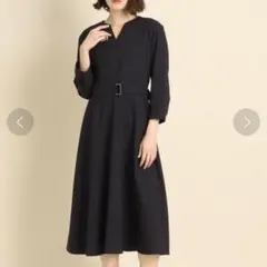 【新品タグ付】クードシャンス セミフレアワンピース ネイビー 38