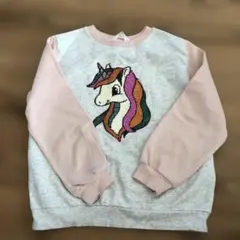 H&M ユニコーンスパンコール刺繍トレーナー 134/140
