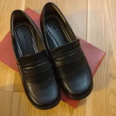 トップバリュー　ブラックレザー ローファー フォーマル　22.5 23