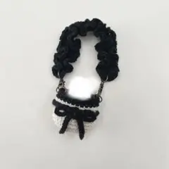 ミニチュアドール用おでかけフリルストラップ◎ブラック◎持ち運びケース
