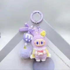 ラブブLabubuキーホルダー人気 超可愛い　紫色　1個
