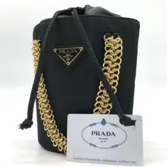 ✨極希少・美品✨プラダ チェーンハンドバッグ 三角ロゴ ゴールド金具 ナイロン
