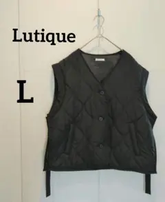 Lutique ブラック 軽量キルティングゆったりベストLサイズ美品
