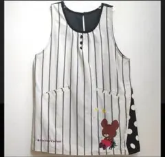 くまのがっこう　ストライプドット　保育士エプロン　学研