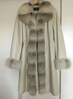 【4月末迄】バルマン BALMAIN ファー スプリング コート 羊革 レザー
