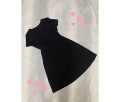 a.v.v ブラック 半袖 ひざ丈ワンピース