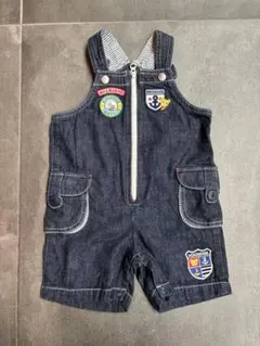 ミキハウス　MIKI HOUSE オーバーオール　ハーフパンツ　デニム　90