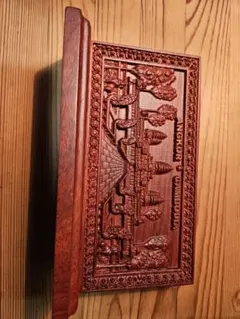 カンボジア　アンコールワット 木製ペン立て