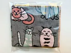 【新品未使用】ネコ　キャット　ガーゼハンカチ　グレー