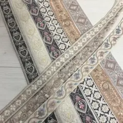 960.インド刺繍リボン 50cm×9本セット