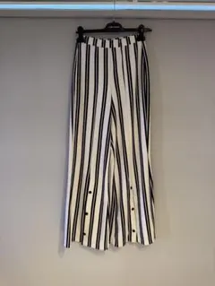 ZARA ストライプワイドレッグスラックス