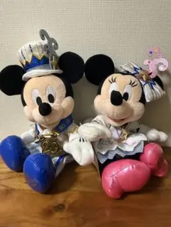 フラッグシップ東京 ディズニー ミッキー＆ミニー ぬいぐるみバッジ