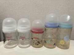 pigeon哺乳瓶5本セット＋新品未使用ストロー