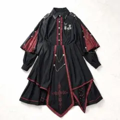 MAD PUNKS 十字架アシンメトリートップス ゴスロリ ベルト ロック L