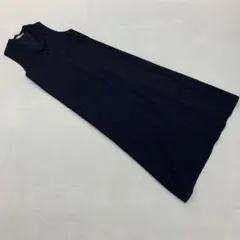 BECAUSE ワンピース ノースリーブ ネイビー ストライプ ロング丈 大人