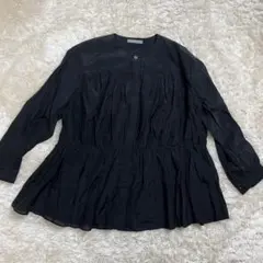 完売品　theory luxe ウォッシャブルシアーブラウス　現行　23SS 黒