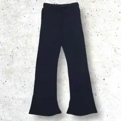 ローリーズファーム LOWRYS FARM リブニットパンツ F 黒