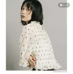 【Mサイズ】cocaシアーシャーリングブラウス　アイボリー