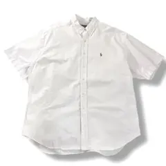 90s ラルフローレン 半袖 オックスフォードシャツ BLAKE 白 XL