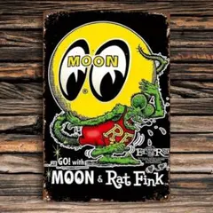 ムーン＆ラットフィンク Moon＆ Rat Fink ブリキ看板 アメリカン雑貨