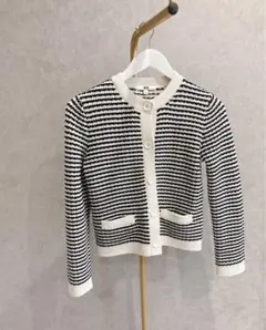 美品・ユニクロ・厚手カーディガン　ストライプ カーディガン 秋カーディガン