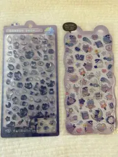 ボンボンドロップ 猫と星の立体シール2シートセット