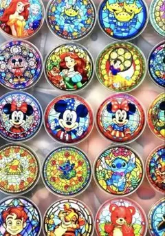 在庫大処分！お得♡でぃずステンドグラス風♡丸アクリルパーツ♡30枚！24被りなし