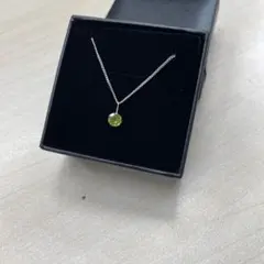 天然石ペリドットネックレス シルバー