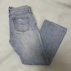 【ユニクロ】ウエスト61cm ワイドレッグデニム ライトブルー 春夏デニム