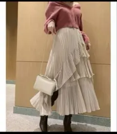 SNIDEL シアーボリュームプリーツスカート　スナイデル　ロングスカート