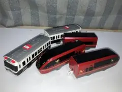 プラレール　近鉄　火の鳥　３両　と　滋賀県警　２両　のセット　中古品