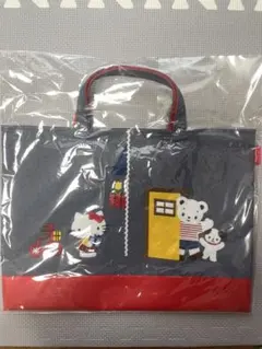 再販予定無し】ファミリア デニムバック ハローキティ ネイビー トート