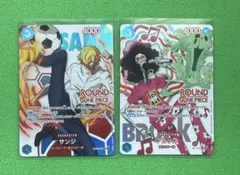 ワンピースカード ラウンドワン限定コラボ プロモ2枚セット サンジ ブルック