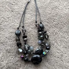 黒系多層ビーズネックレス