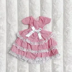 リカちゃんキャッスル　リトルファクトリー　ドットワンピース　ピンク