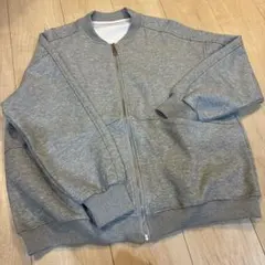 レディース ショートブルゾン スウェット グレー M