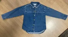 1500→1000★美品★ZARA 152㎝　デニムシャツ/ジャケット　飾り付き