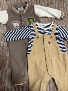 Polo ポロベイビー　ストライプオーバーオール　ロンパース